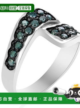 自营 vir jewels 0.60 克拉蓝色钻石戒指 .925 纯银镀铑 - 银 美