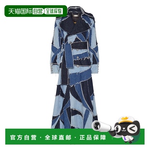 中藍色 自營 philipp plein牛仔風衣拼布 美國奧萊直發(fā)大衣