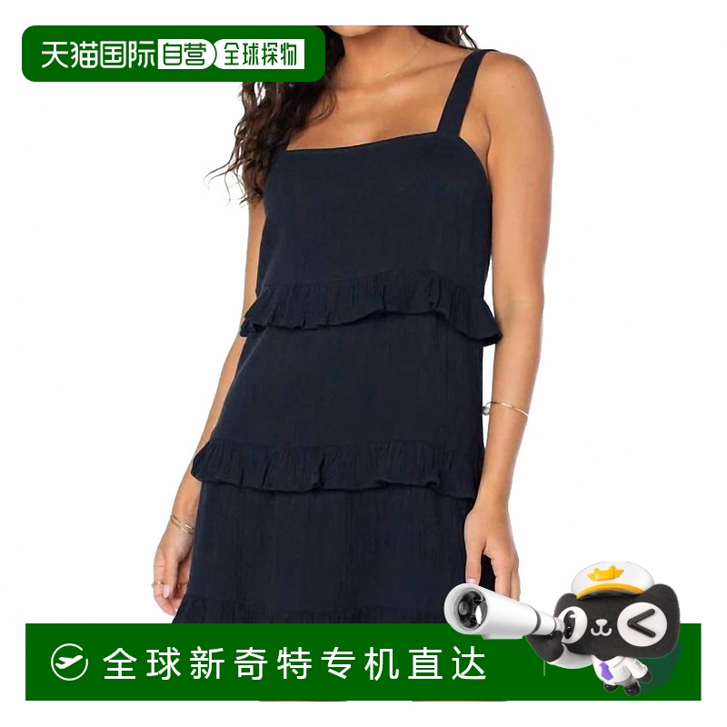 自营 roxy黑色软沙迷你连衣裙 【美国奥莱】直发