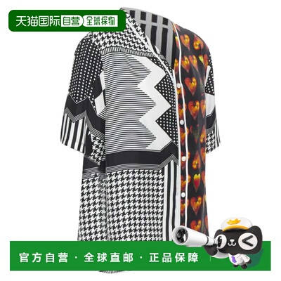 自营VERSACE Jim Dine red Heart black chevron print baseball
