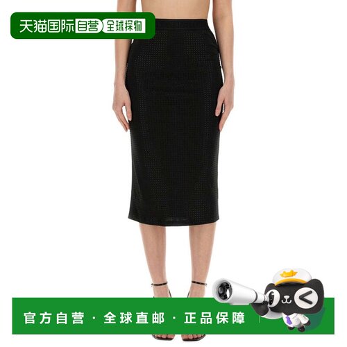 自营versace jeans coutureCrystal Skirt - black 美国奥莱直发