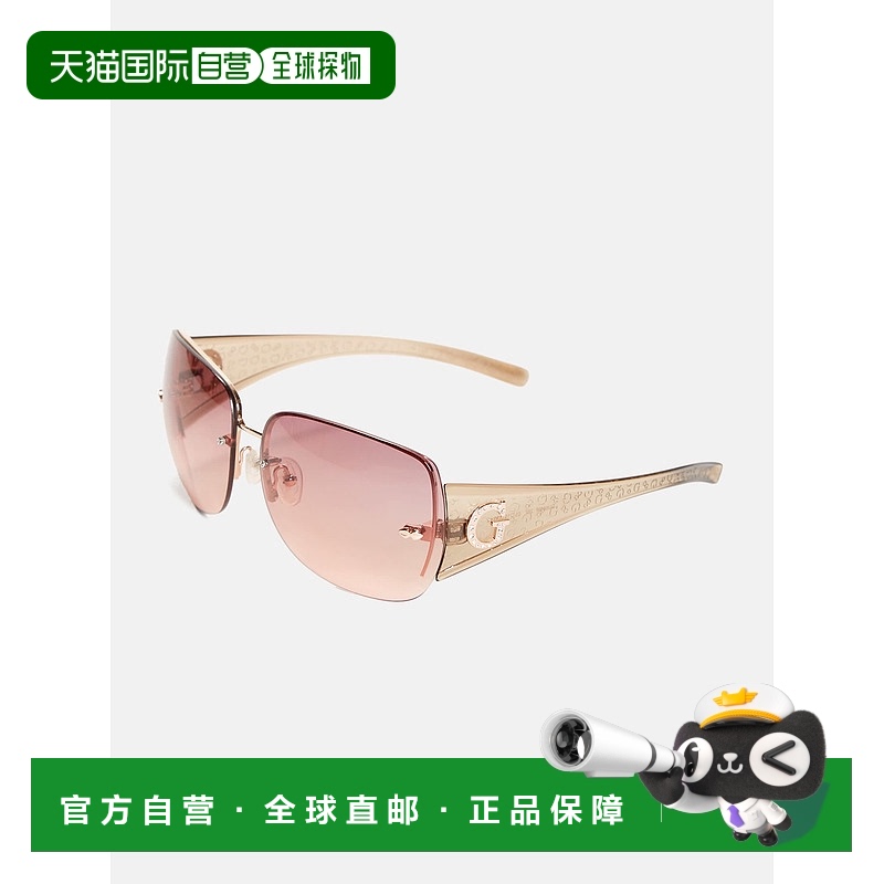 自营guess无框方形太阳镜 - 闪亮玫瑰金 美国奥莱直发