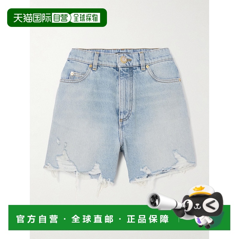1h可退 香港直邮潮奢 Balmain 巴尔曼 女士 贴袋牛仔短裤 DF1MA12