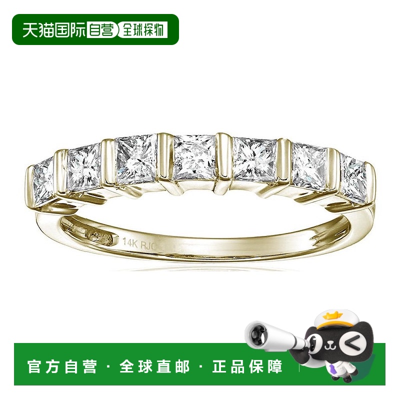 【美国直邮】vir jewels 女士 戒指天然钻石黄金婚戒精致