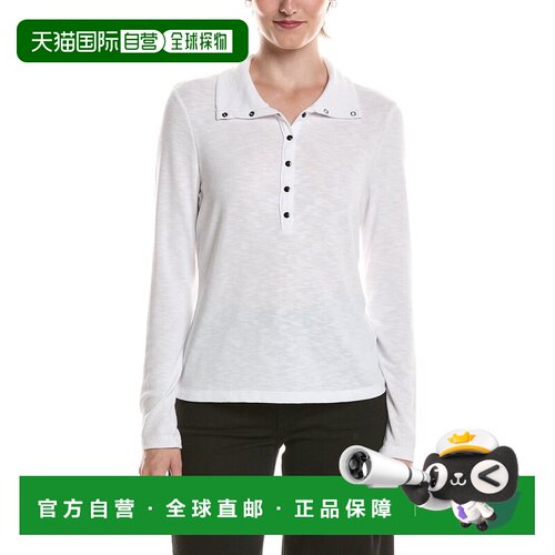 自营Michael Stars Issa Rib Mix Henley-白色 美国奥莱直发上衣