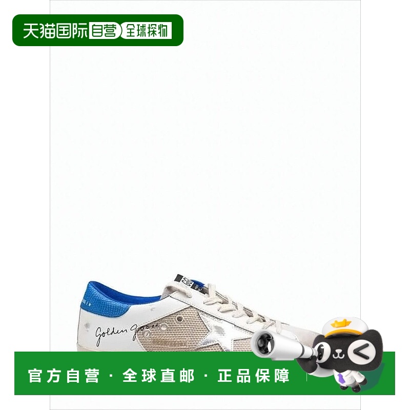 自营golden goose银色星星细节的破旧低帮运动鞋-白色 美国奥莱直