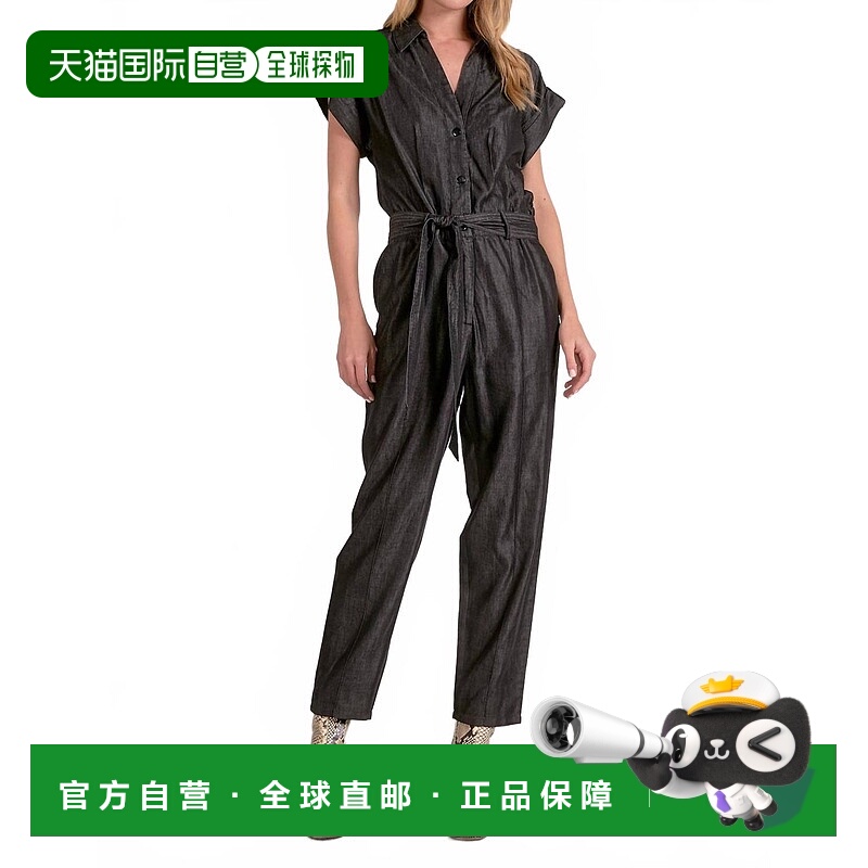 自营elanUtility Short Sleeve Belted Jumpsuit In Dark Grey Wa