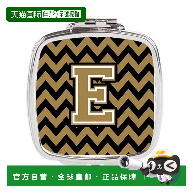 自营 Carolines Treasures CJ1050-ESCM 字母 E 雪佛龙黑色正品