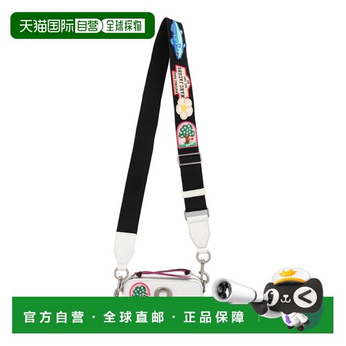 自营marc jacobs紧凑型棉质斜挎包，饰有刺绣肩带-白色 美国奥莱