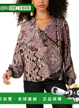 自营 Hale Bob Laura丝绸衬衫-黑色 美国奥莱直发长袖泡泡袖