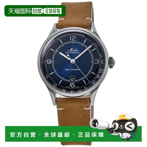 自营Mido Multifort Patrimony Blue Dial Leather Strap Men's W