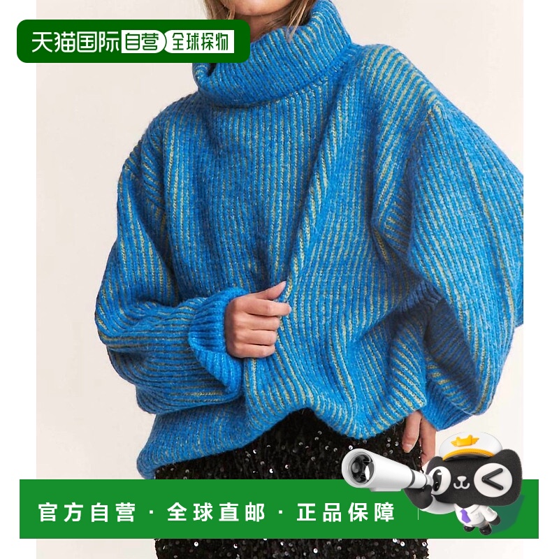 自营 j.nna西班牙蓝Camden舒适针织毛衣-西班牙蓝 美国奥莱直发