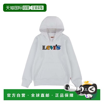 自营Levi's Hoodie Kids  White Graphic Print Cotton Long Slee