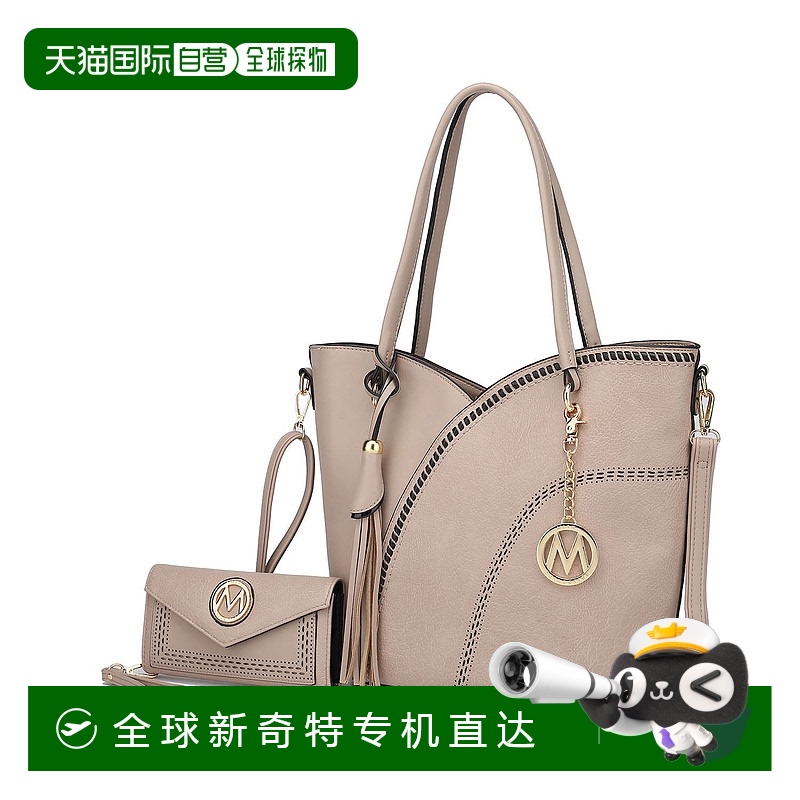自营mia k collectionMia K的Imogene女式带钱包单肩包-灰褐色 【