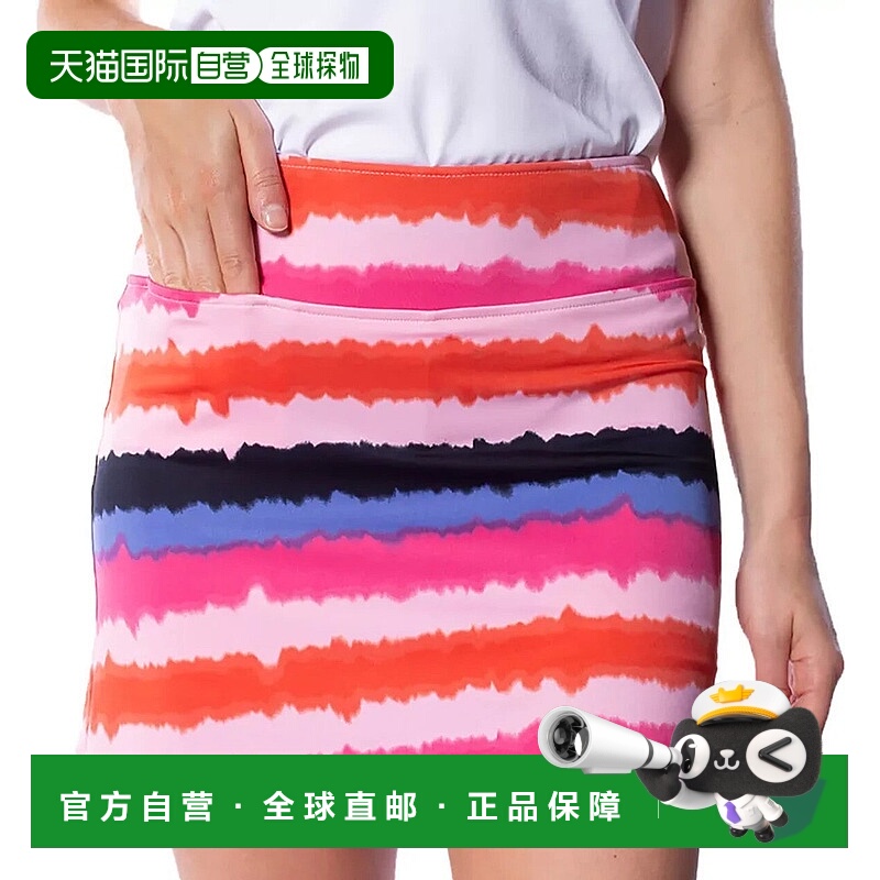 自营 Golftini亮片裙Skorts女式多弹性腰围A字型SRT47-多 美国奥
