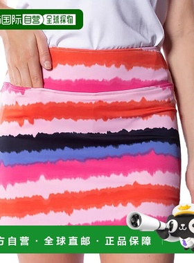 自营 Golftini亮片裙Skorts女式多弹性腰围A字型SRT47-多 美国奥