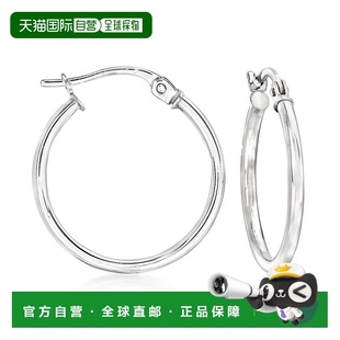 自营 Ross-Simons 14kt White Gold Hoop Earrings white 美国奥