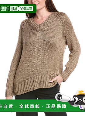 自营Lafayette 148 New York Raglan Sleeve V-Neck Silk-Blend S