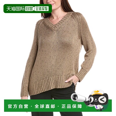 自营Lafayette 148 New York Raglan Sleeve V-Neck Silk-Blend S