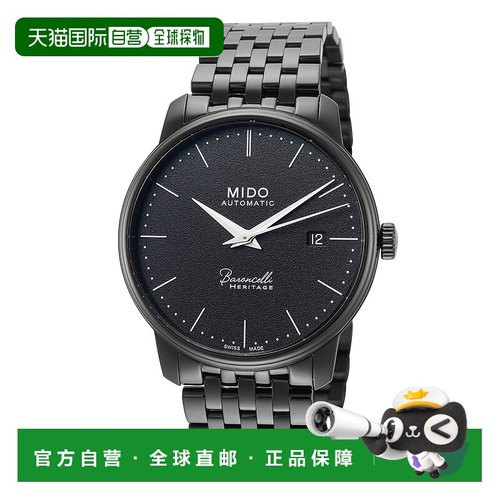 自营 Mido Baroncelli III男式39毫米自动手表-黑色 美国奥莱直发