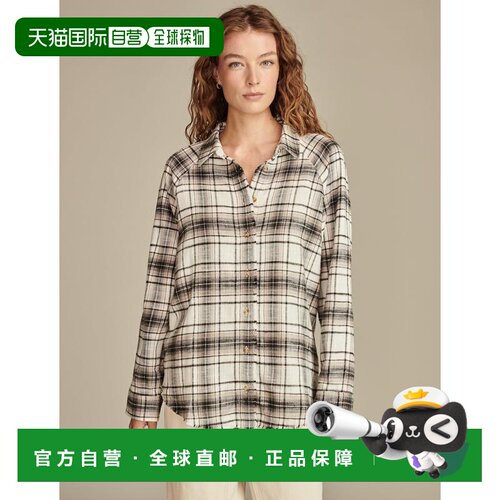 自营Lucky Brand Womens Tunic Plaid Shirt - black 美国奥莱直