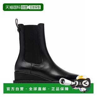 自营salvatore ferragamo菲拉格慕怀亚特脚踝靴-黑色 美国奥莱直