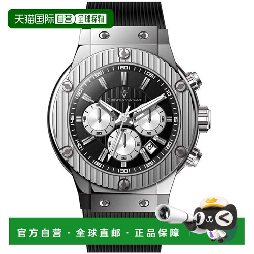 自营Christian Van Sant Men's Monarchy Black Round 46mm - bla