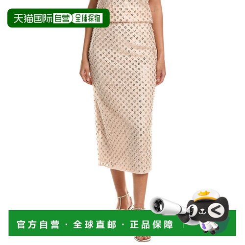 自营Milly Rosemary Sequin Embroidered Netting Midi Skirt - b