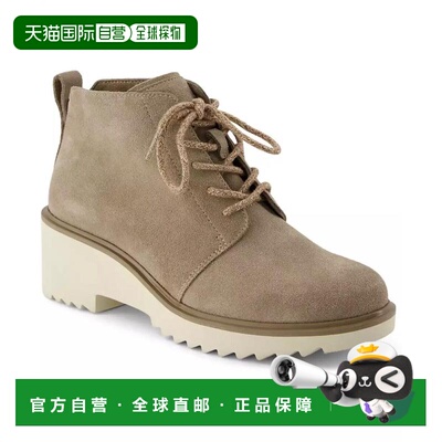 1h可退 【美国直邮】TOMS 女款Maude绒面革系带坡跟短靴 女鞋 时