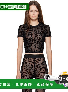 1h可退 香港直邮潮奢 versace 范思哲 女士 黑色 Tulle Flock Liq