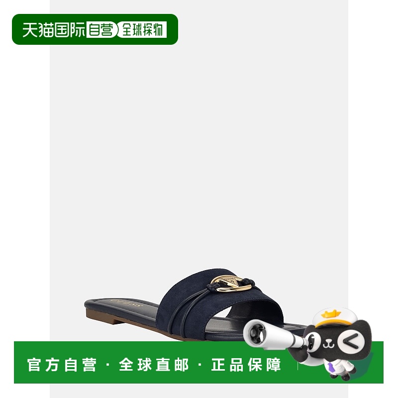 自营guessLynzy Logo Beach Slides - blue suede 美国奥莱直发
