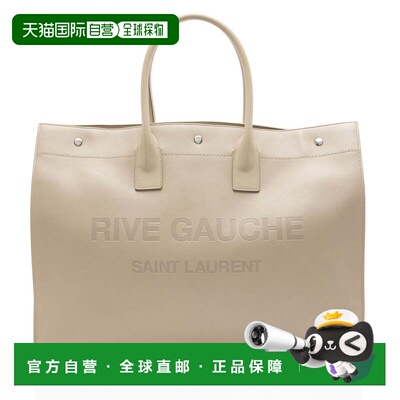 自营Saint Laurent Calfskin Rive Gauche Large Tote - beige 美