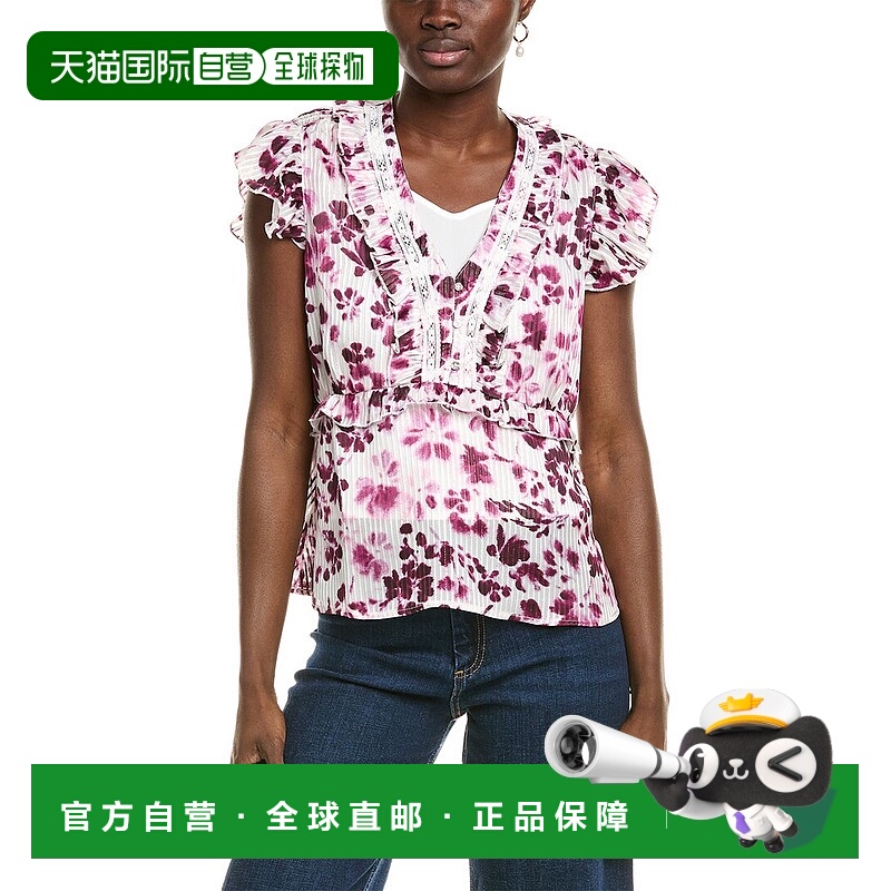 自营 nicole miller妮可 米勒梭织衬衫-紫色 美国奥莱直发