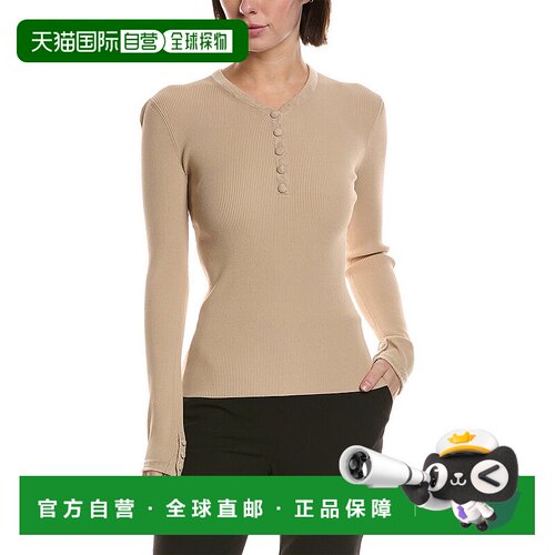 自营Proenza Schouler White Label Isla Wool-Trim Henley Top -