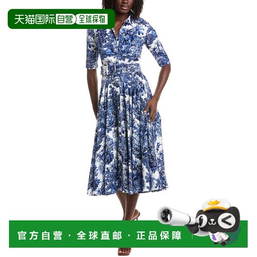 自营Samantha Sung Amber阿拉伯之夜Toile Midi衬衣连衣裙-白色