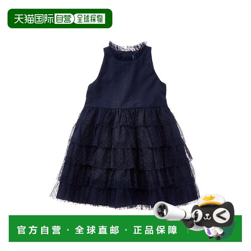 自营Janie and Jack Dot分层荷叶边连衣裙-蓝色 美国奥莱直发