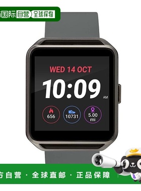 自营 iConnect by Timex青铜智能手表灰色硅胶-黑色 美国奥莱直发