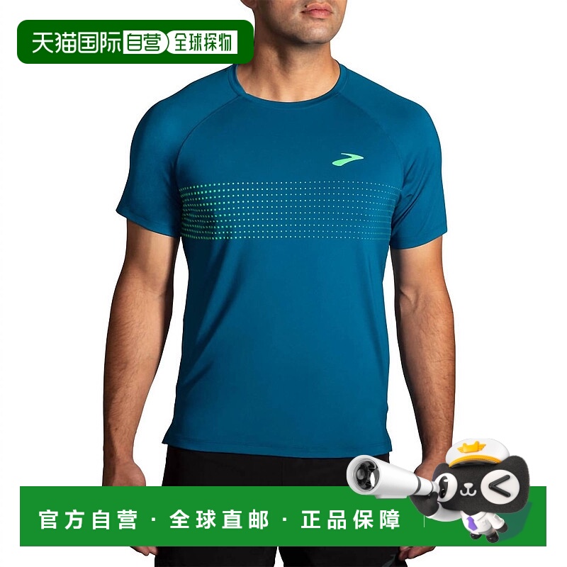 自营brooksAtmosphere Short Sleeve Tee 2.0 In Dark Ocean Pixe