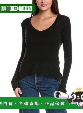 自营James Perse羊绒混纺T恤-黑色 美国奥莱直发