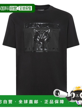 自营plein sportT 恤圆领 SS Statement - 黑色 / 黑色 美国奥莱