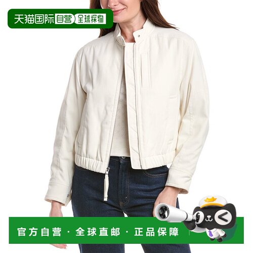 自营Vince Cropped Bomber Jacket - white 美国奥莱直发夹克