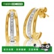 jewels1 925 自营vir cttw 钻石圈形耳环 纯银镀黄金 黄色