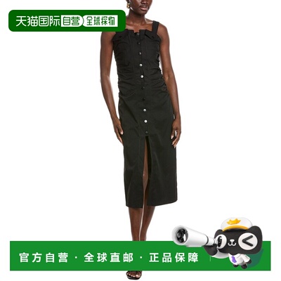 自营Gracia Gathered Midi Dress - black 美国奥莱直发连衣裙