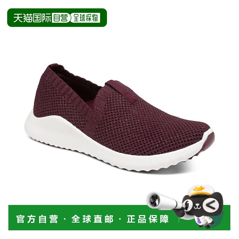 自营aetrex女式Angie Slip-On舒适运动鞋，勃艮第-勃艮第 美国奥