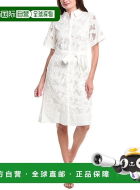 自营T Tahari Geo小眼睛连衣裙-白色 美国奥莱直发