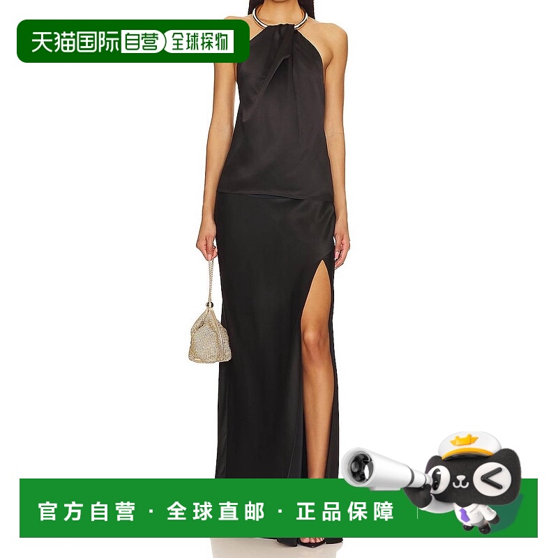 自营 nicholasDierra Maxi Skirt With Slits In Black - black