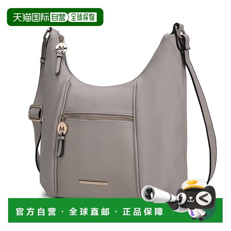 mia k collectionLavinia 纯素皮革女士单肩包 - 浅灰色 【美国奥,箱包皮具/热销女包/男包,通用款女包,淘宝优惠券,粉丝福利购,淘宝优惠卷