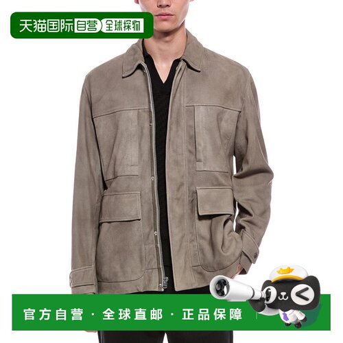 自营rag & bone Pace绒面革家务夹克-灰色 美国奥莱直发