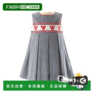 自营Rachel Riley 2pc Stripe Lobster Smocked Dress & Bloomer