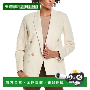 Linen Breasted Blend Blazer 美国奥 自营Vince beige Double